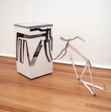 Bill Woodrow RA, Spin Dryer with Bicycle Frame Including Handlebars, 1981, Spin dryer, 67 x 107 x 64 cm, Collection of the artist