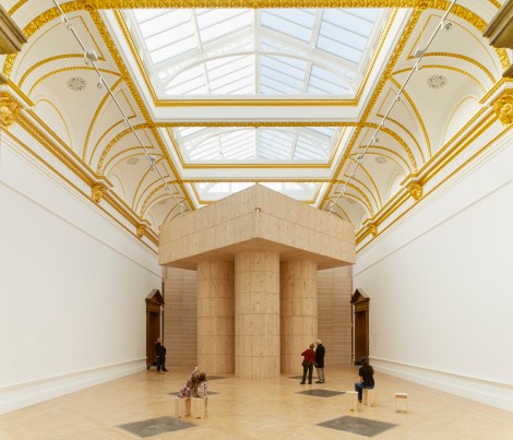 Installation (Blue Pavilion) by Pezo von Ellrichshausen.  Photo © Royal Academy of Arts, London, 2014. Photography: James Harris. 
